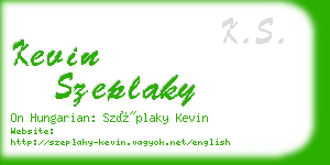 kevin szeplaky business card